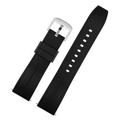 VISIYUBL 20 mm 22 mm Silikon Uhrenband Männer Frauen Schnellfreisetzung wasserdichtes Gummiarmband Schmetterling Schnalle for Tissot Fit for Mido Fit for Citize -Gurt (Color : Black Black 01, Size : von VISIYUBL