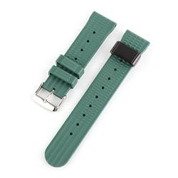 VISIYUBL 20mm 22mm Gummi Marke Silikon Ersatz Handgelenk Armband Fit for Japan Sbdx. Turtle-Uhrband-Sumo. Prospekt Taucheruhr Fkm (Color : Green blackring, Size : 22mm) von VISIYUBL
