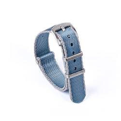 VISIYUBL 20mm 22mm Sicherheitsgurt Uhrband Premiu Nylon Nato Uhrenband Fit for James Bond 007 Military Watch Strap Zubehör Ersetzen (Color : Light Blue Grey Edge, Size : 22mm) von VISIYUBL