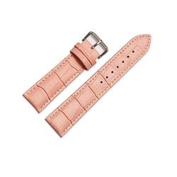 VISIYUBL 20mm Uhr Armbanduhrarmband Leder Riemen Uhrenarmbänder 14mm 16mm 18mm 22mm Uhren Zubehör Männer Braun Schwarz Gürtel Band (Color : Pink, Size : 18mm) von VISIYUBL