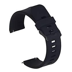 VISIYUBL 20mm Uhrengurt 22 mm 24 mm Universal Uhrenband Silikon Gummi -Link -Armband Armband Armband Leicht Weich for Gear S3 Fit for Huawei (Color : BLACK BLACK, Size : 22mm) von VISIYUBL