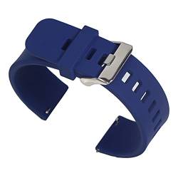 VISIYUBL 20mm Uhrengurt 22 mm 24 mm Universal Uhrenband Silikon Gummi -Link -Armband Armband Armband Leicht Weich for Gear S3 Fit for Huawei (Color : Dark blue, Size : 18mm) von VISIYUBL