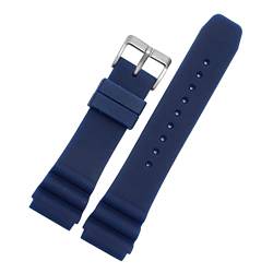 VISIYUBL 22mm Silikon Sportgurt Diving wasserdichtes Uhrband Passform for Seiko -U -Boot -Männer Ersatz Armband Belt Band Uhr Accessoires (Color : Blue, Size : 22mm) von VISIYUBL