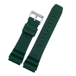 VISIYUBL 22mm Silikon Sportgurt Diving wasserdichtes Uhrband Passform for Seiko -U -Boot -Männer Ersatz Armband Belt Band Uhr Accessoires (Color : Green, Size : 22mm) von VISIYUBL