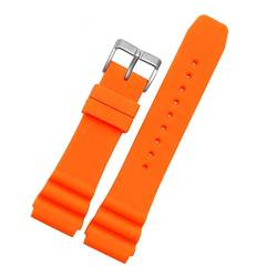 VISIYUBL 22mm Silikon Sportgurt Diving wasserdichtes Uhrband Passform for Seiko -U -Boot -Männer Ersatz Armband Belt Band Uhr Accessoires (Color : Orange, Size : 22mm) von VISIYUBL