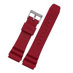 VISIYUBL 22mm Silikon Sportgurt Diving wasserdichtes Uhrband Passform for Seiko -U -Boot -Männer Ersatz Armband Belt Band Uhr Accessoires (Color : Winered, Size : 22mm) von VISIYUBL