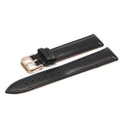 VISIYUBL Angekommen 1 4mm 16 mm 18 mm 20 mm 22 mm 24 mm Armband Lederband Armband Uhren Armband Schwarzbraun (Color : Black RG, Size : 22mm) von VISIYUBL