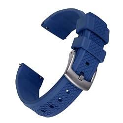 VISIYUBL Black Tauchuhr-Gurte 20mm 22mm Gleitverriegelung Schnellspanner Fluor-Gummi-Uhr-Bands wasserdicht for Männer Frauen (Color : Navy Blue, Size : 20mm) von VISIYUBL