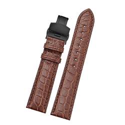 VISIYUBL Doppelseitiges Lederarmband Armband 18mm / 19mm / 20mm / 21mm / 22mm schwarz (Color : Brown black, Size : 22mm) von VISIYUBL