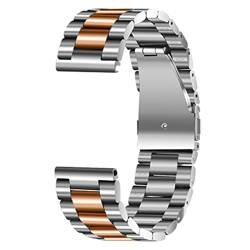 VISIYUBL Edelstahl Armband Fit for Samsung Fit for DW Uhren 16mm 18mm 20mm 22mm 24mm Männer Frauen Uhrenarmband Metallband Handgelenk Armband Silber (Color : 1, Size : 22mm) von VISIYUBL