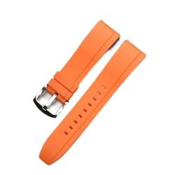 VISIYUBL Gummi-Uhr-Riemen 20mm 22mm 24mm Uhren-Band-Fit for Sportmänner Frauen Watch-Accessoires Schnelle Freigabe-Silikon-Armband (Color : Orange, Size : 22mm) von VISIYUBL