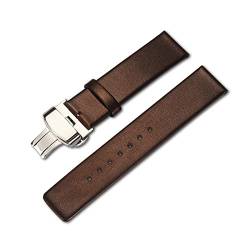 VISIYUBL Italien Öl Leder Armband + Werkzeug for Diesel Fossil Quick Release Uhrenarmband Handgelenk Strap16mm 18mm 20mm 22mm 24mm (Color : Brown-Silver buckle, Size : 24mm) von VISIYUBL