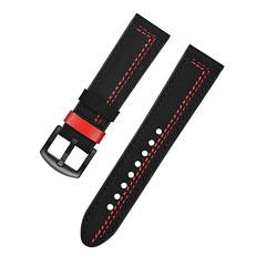 VISIYUBL Leder Uhrenarmband 20mm 22mm Uhrenarmband Leder for Mann Schwarz Grün Braun Getreide Leder Watch Strap Vintage Leder (Color : Black, Size : 22mm) von VISIYUBL