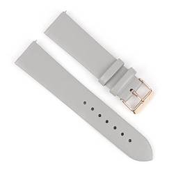 VISIYUBL Leder Uhrenarmband for Frauen Schnellspanner Uhrenarmband 12mm 14mm 16mm 18mm 20mm Ersatz Goldschnalle (Color : Gray-rose gold, Size : 12mm) von VISIYUBL