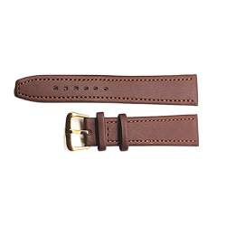 VISIYUBL Leder Uhrenband 18 mm 20 mm 22 mm 24mm Uhrenband Armbänder Edelstahl -Schnallen Armband Accessoires (Color : Brown, Size : 18mm) von VISIYUBL