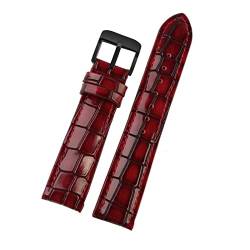 VISIYUBL Leder Uhrengurt geeignet for Iwc Passt for PILOT Passt for Portugieser Passt for Portofino Serie fit for Rolex fit for U -Boot Fit for Omega Watch Armband 18mm 20 mm 22 mm (Color : Red-02, von VISIYUBL