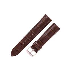 VISIYUBL Lederarmband 14/16/18/19/20/20/12/22mm Frauen Männer Watch Strap Business Strap Watch Armband Fit for Tissot Fit for DW (Color : Brown brown-Rosegold, Size : 22mm) von VISIYUBL