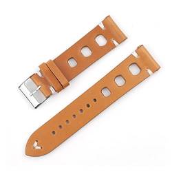 VISIYUBL Lederarmband 18mm 20mm 22mm 24mm Vintage Watch Strap Armband Ersatz for Männer Watch Gürtel (Color : Brown, Size : 24mm) von VISIYUBL