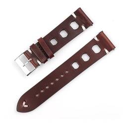 VISIYUBL Lederarmband 18mm 20mm 22mm 24mm Vintage Watch Strap Armband Ersatz for Männer Watch Gürtel (Color : Dark Coffee, Size : 24mm) von VISIYUBL
