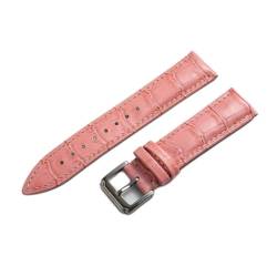 VISIYUBL Lederarmbands 18mm 20mm 22mm Schwarze dunkelbraune Frauen Männer Uhren Band Strap Gürtel mit Edelstahl Pin Schnalle (Color : Blue Pink, Size : 16mm) von VISIYUBL