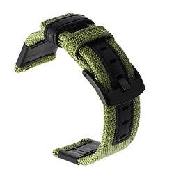 VISIYUBL Leinwand Nylon + Leder Uhrenarmband Fit for Jeep Diesel Fossil 20mm 22mm 24mm Männer Watch Strap längere Handgelenke Uhr Gürtel (Color : Green, Size : 22mm) von VISIYUBL