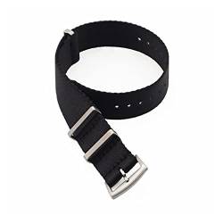 VISIYUBL Nylon-Armband. Nato. Gurt 20mm 22mm Uhrenbandsitz Gürtel Gürtel Ersatzuhr Zubehör for Männer (Color : Black, Size : 22mm) von VISIYUBL