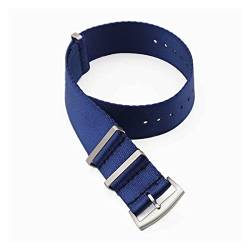 VISIYUBL Nylon-Armband. Nato. Gurt 20mm 22mm Uhrenbandsitz Gürtel Gürtel Ersatzuhr Zubehör for Männer (Color : Blue, Size : 20mm) von VISIYUBL