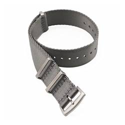 VISIYUBL Nylon-Armband. Nato. Gurt 20mm 22mm Uhrenbandsitz Gürtel Gürtel Ersatzuhr Zubehör for Männer (Color : Gray, Size : 20mm) von VISIYUBL