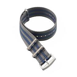 VISIYUBL Nylon-Armband. Nato. Gurt 20mm 22mm Uhrenbandsitz Gürtel Gürtel Ersatzuhr Zubehör for Männer (Color : Gray Blue, Size : 20mm) von VISIYUBL
