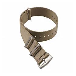 VISIYUBL Nylon-Armband. Nato. Gurt 20mm 22mm Uhrenbandsitz Gürtel Gürtel Ersatzuhr Zubehör for Männer (Color : Khaki, Size : 20mm) von VISIYUBL