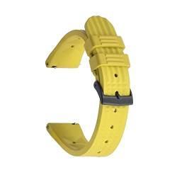 VISIYUBL Release-Fluor-Gummi-Uhr-Waffel 2 0mm Uhrenbügel Fit for Seiko Tauchen Wasserdichte Armbandzubehör Ersatz (Color : Yellow Black, Size : 20mm) von VISIYUBL