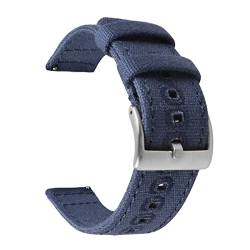 VISIYUBL Release Watch Armband for Männer Frauen Premium Nylon Uhr fit for Samsung Fit for Galaxy Fit for Huawei Uhr fit for Hamilton Fit for Khaki 18mm 20mm 22 mm (Color : Blue-silver buckle, Size von VISIYUBL