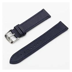 VISIYUBL Retro Uhrarmbandband 18mm 20mm 22mm 24mm Lederarmbands Grau Schwarz Braun Blau For Männer Watch Zubehör (Color : Dark blue, Size : 19mm) von VISIYUBL