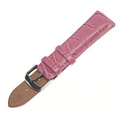 VISIYUBL Schwarze Uhrenbänder Gurt Watchband Leder Männer Frauen 12mm 14mm 16mm 18mm 20mm 22mm Uhrengurt Gürtel (Color : Pink, Size : 20mm) von VISIYUBL