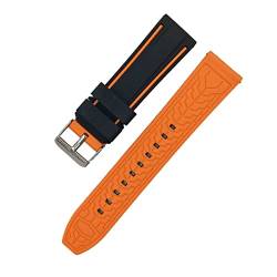 VISIYUBL Silikon Uhrenband -Gummi -Diving -Wasserdichtsersatz Armband Bandgurt Accessoires 20mm 22 mm 24 mm 26 mm (Color : Orange, Size : 22mm) von VISIYUBL