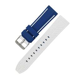 VISIYUBL Silikon Uhrenband -Gummi -Diving -Wasserdichtsersatz Armband Bandgurt Accessoires 20mm 22 mm 24 mm 26 mm (Color : White, Size : 22mm) von VISIYUBL