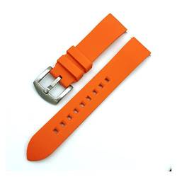 VISIYUBL Silikon Uhrengurt 18mm 20 mm 22 mm 24mm Sport Watchband Schwarzes rot (Color : Orange, Size : 24mm) von VISIYUBL