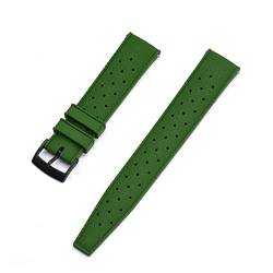 VISIYUBL Tropischer Gummi-Riemen 20mm 22mm Uhren-Bands passen for Seiko SRP777J1. Tauchen wasserdichte Armband for Männer ansehen Zubehör (Color : Green Black, Size : 20mm) von VISIYUBL