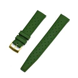 VISIYUBL Tropischer Gummi-Riemen 20mm 22mm Uhren-Bands passen for Seiko SRP777J1. Tauchen wasserdichte Armband for Männer ansehen Zubehör (Color : Green Gold, Size : 20mm) von VISIYUBL