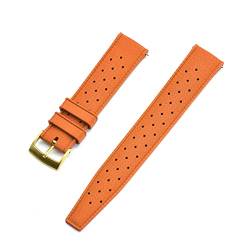 VISIYUBL Tropischer Gummi-Riemen 20mm 22mm Uhren-Bands passen for Seiko SRP777J1. Tauchen wasserdichte Armband for Männer ansehen Zubehör (Color : Orange Gold, Size : 20mm) von VISIYUBL