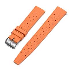 VISIYUBL Tropischer Gummi-Riemen 20mm 22mm Uhren-Bands passen for Seiko SRP777J1. Tauchen wasserdichte Armband for Männer ansehen Zubehör (Color : Orange Silver, Size : 22mm) von VISIYUBL