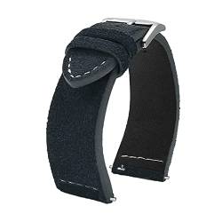 VISIYUBL Uhrband 23mm Schwarz Grau Braune Uhrenband Weat Proof Strap Schneider Release Bar for Männer Watch Zubehör (Color : Gray silver buckle, Size : 23mm) von VISIYUBL