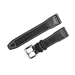 VISIYUBL Uhrband leder fit for iwc männer 20mm 21mm leder uhrband schwarz braun weiche leder uhrband gürtel (Color : Black, Size : 20mm) von VISIYUBL