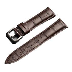 VISIYUBL Universal Ersatzschicht Lederarmband Leder Armband for Männer Frauen 10mm-24mm Uhrenarmband (Color : Brown-Silver buckle, Size : 24mm) von VISIYUBL