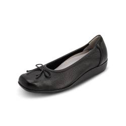 VITAFORM® Ballerinas Damen I Slip Ons Sommer-Schuhe I Brautschuhe flach I 100% Exklusives Hirsch-Leder I Sportlich-Elegant Klassisch I Weite H I Schwarz Größe 37 von VITAFORM