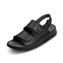 VITAFORM® Herren Pantolette Sandale Handgenäht Echt Softnappaleder Mit Reflexzonenfußbett Weite H (Schwarz, Numeric_42) von VITAFORM