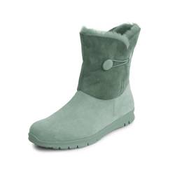 VITAFORM® Lammfellstiefel Veloursleder | Flauschige und wärmende Boots für Damen I Bequem auch für breite Füße I Winterboots in tollen Farben I Mint Gr. 39 von VITAFORM