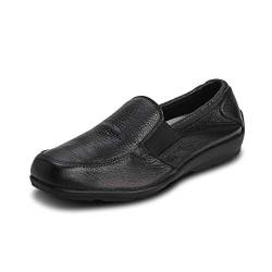 VITAFORM® Mokassins für Herren | Slipper | atmungsaktives Hirsch-Leder | Shock Absorber | austauschbares Luftpolster-Fußbett | weich und geschmeidig | für Normale bis kräftigere Füße | Schwarz 41 von VITAFORM