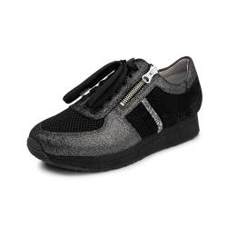 VITAFORM Bequeme Damen Schuhe - Sneaker Damen Leder - Damen Sneaker aus italienischem Leder schwarz 39 von VITAFORM