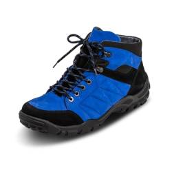 VITAFORM Bequeme Trekking– Stiefelette Nubukleder für Männer – Austauschbares Komfortfußbett mit Luftpolster – halbhohe Wanderschuhe mit rutschhemmender Sohle– Wasserabweisendes Leder– Blau 42 von VITAFORM